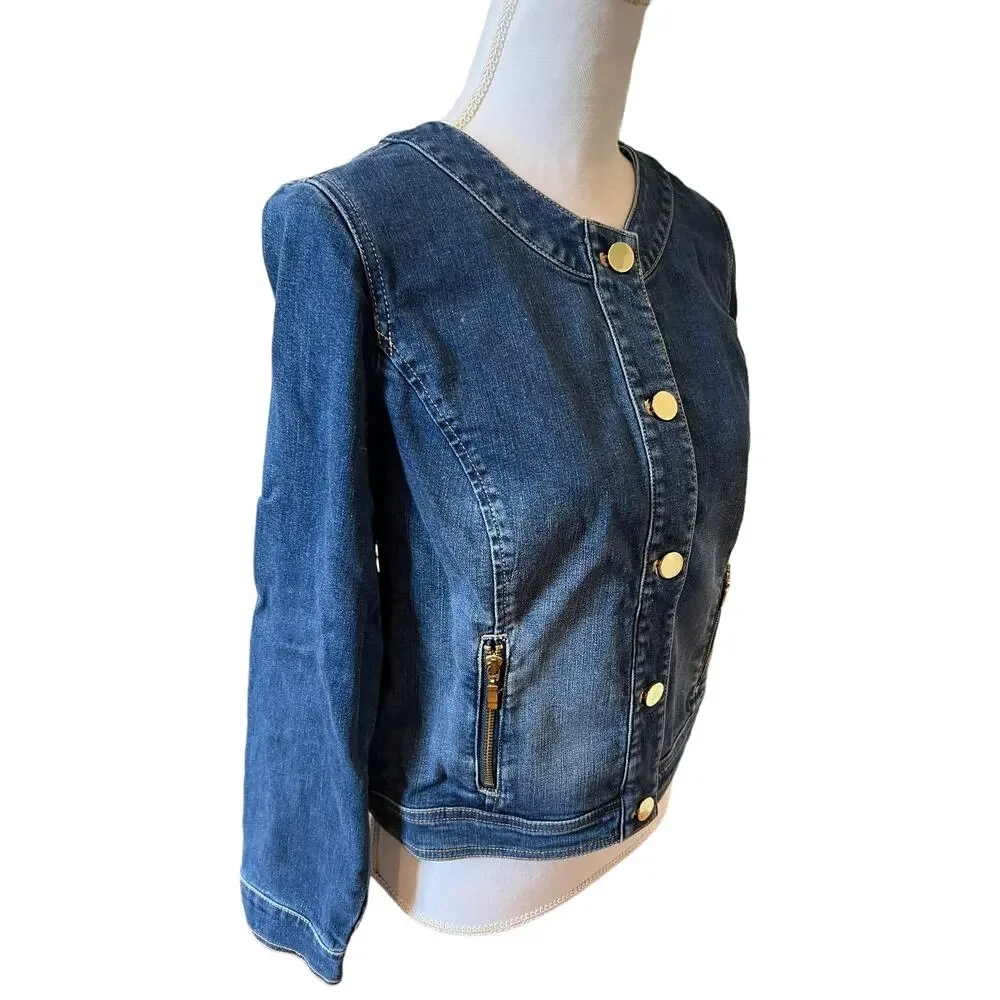 Chicos Stretch Denim Jean Jacket S